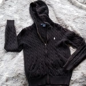 Cable knit zipper sweater